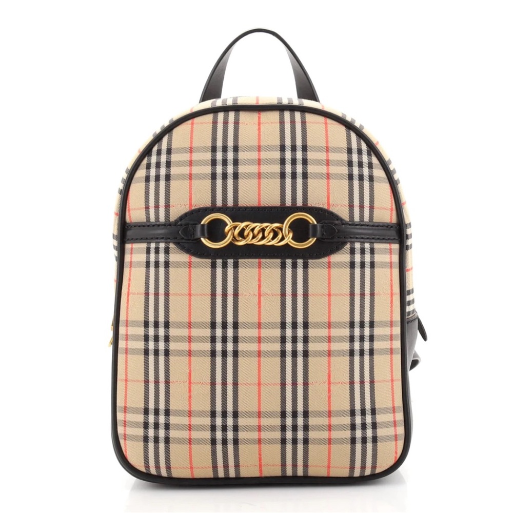 Pre-Loved Burberry - Link Backpack 1983 Knight Check Canvas Medium